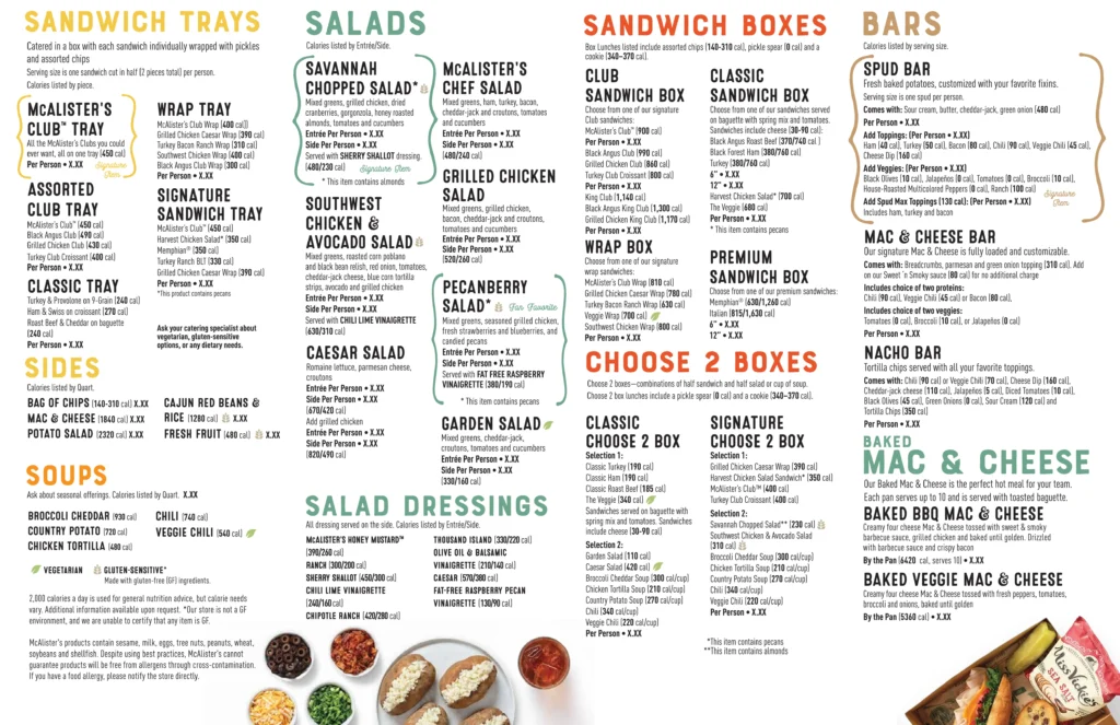 Mcalister's Deli Menu
